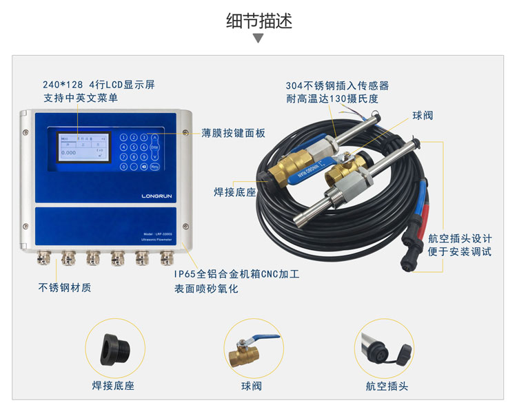 插入式超聲波流量計細節(jié)